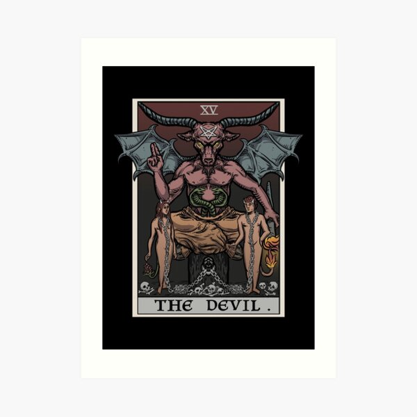 The Devil Tarot Card Baphomet Halloween Gothic Satanic Witch As Above So Below Art Print