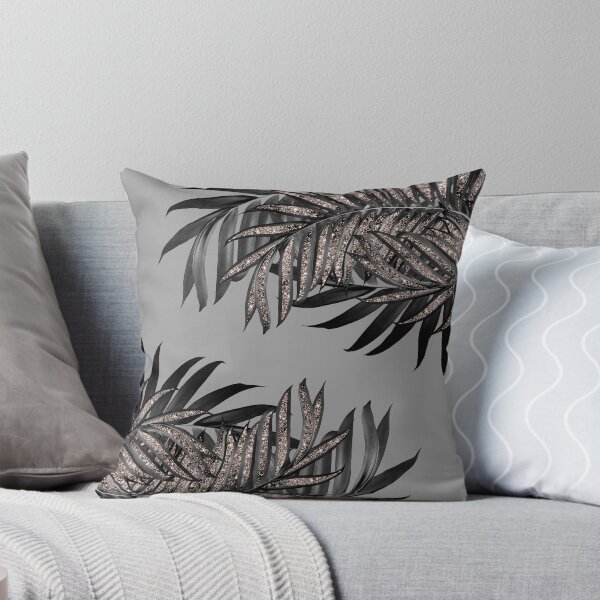 Item preview, Gray Black Palm Leaves with Rose Gold Glam #5 (Photo of Glitter Only - Not Reflective) designed and sold by Anita's & Bella's Art.