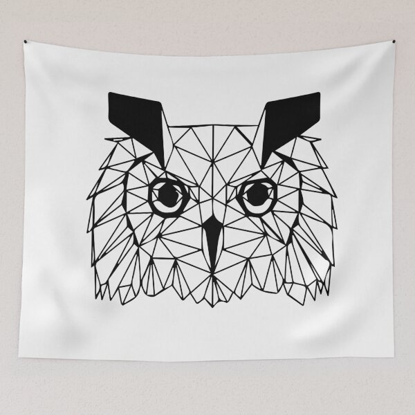 Item preview, geometric owl I geometric art I line art designed and sold by Unpredictable Lab.