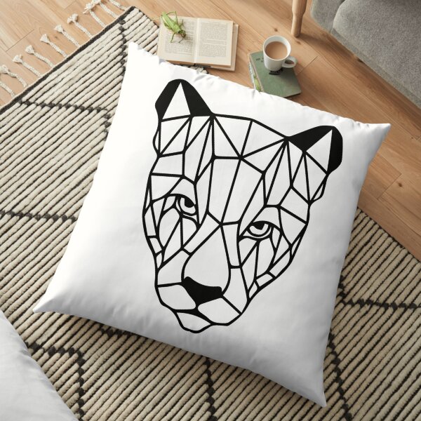 puma geometrico I arte geometrico I line art Cojines de suelo