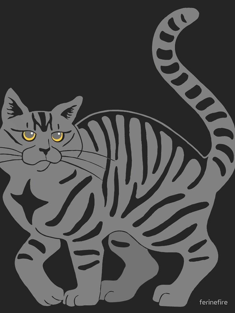 Gray Tabby Cat - tiger stripe by ferinefire