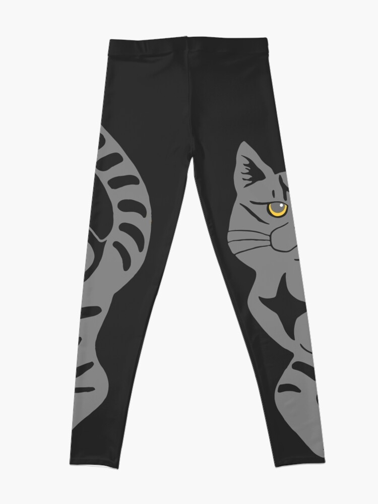 Alternate view of Gray Tabby Cat - tiger stripe Leggings