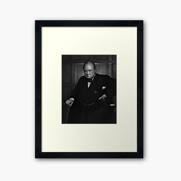 Winston Churchill Portrait Framed Art Print