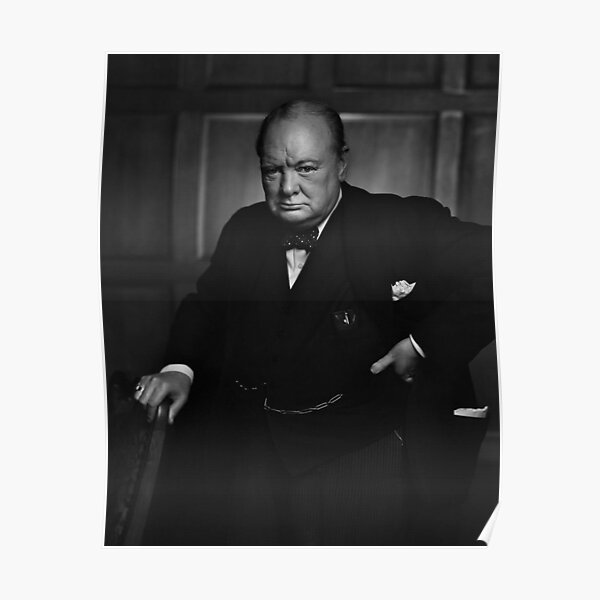 Winston Churchill Portrait Poster