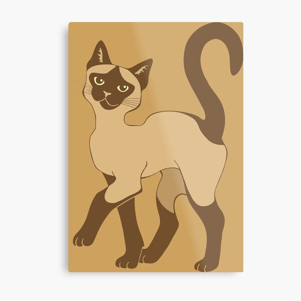 Strutting Siamese Cat - brown point Metal Print