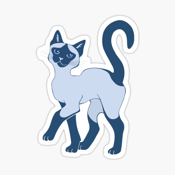 Strutting Siamese Cat - blue point Sticker