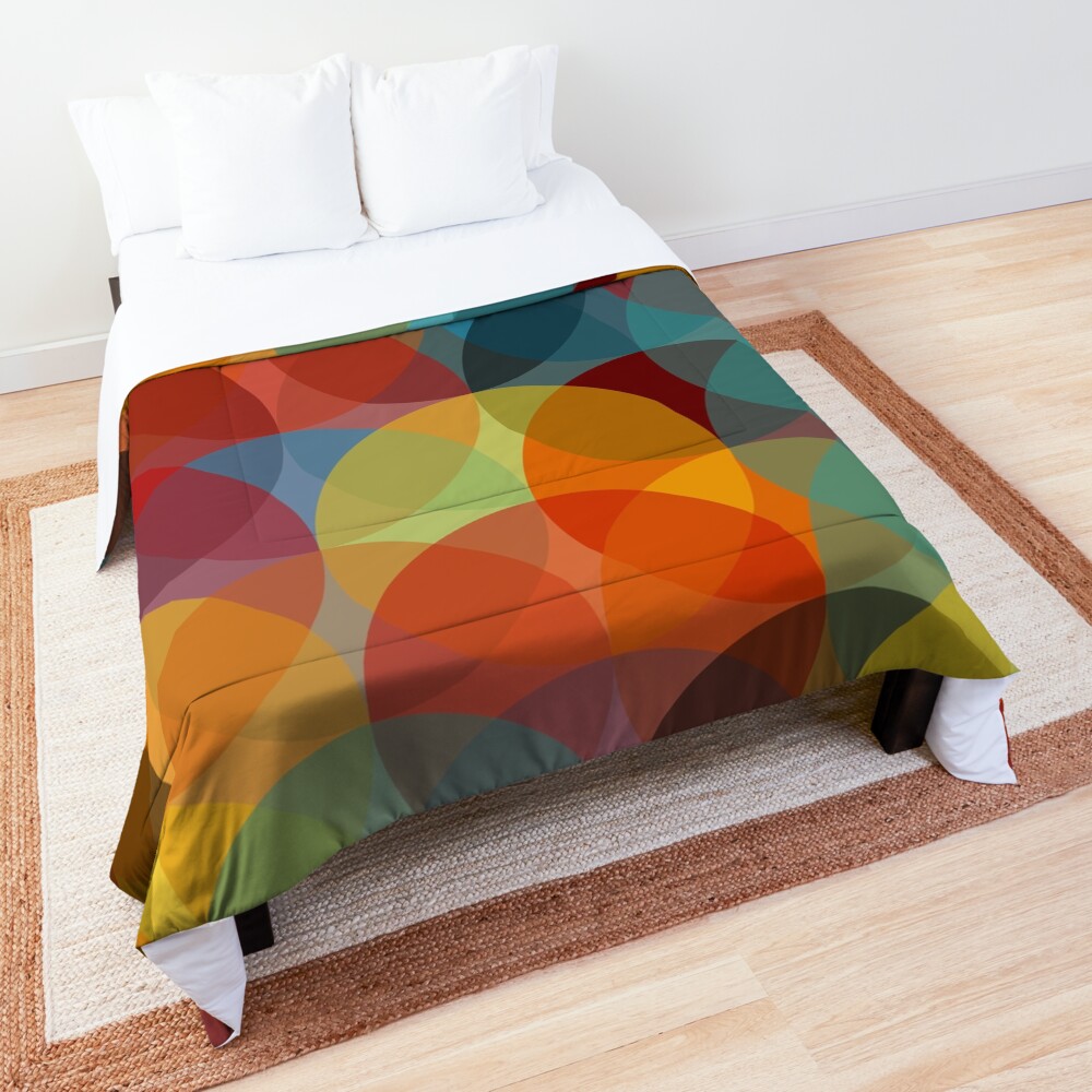 Mid Century Modern Circle Print 2 Comforter