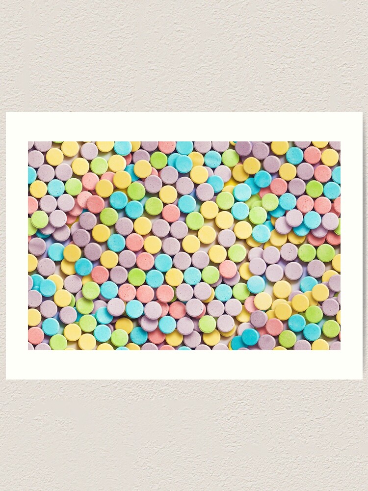 Sweet and Sour Pastel Candy Tarts Pattern Pin for Sale by patternsoup