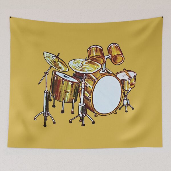 Item preview, Golden Drumkit (Drawing) designed and sold by thedrumstick.