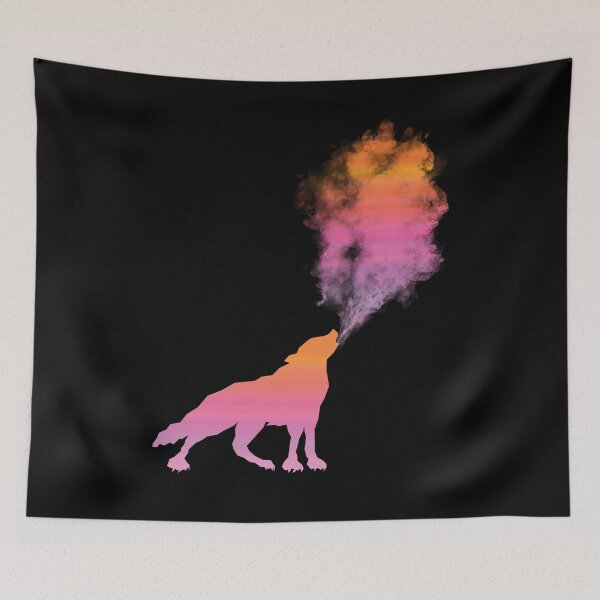 Item preview, Howling Psychedelic Wolf with Breathing Cloud designed and sold by BiZepsM0.