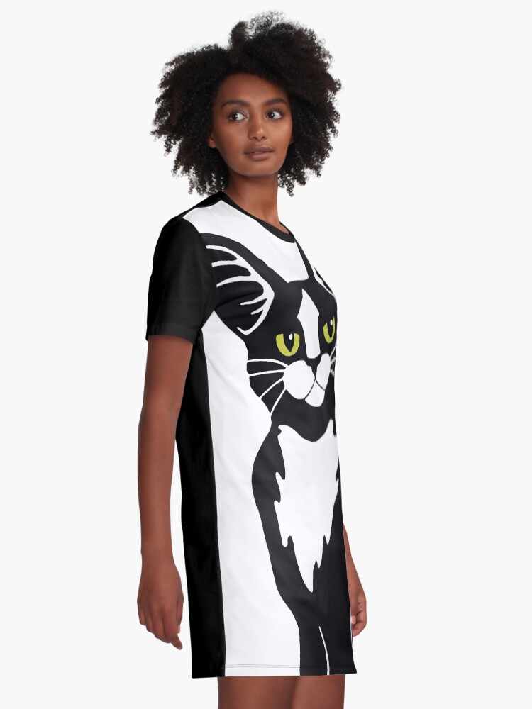 Alternate view of Tuxedo Cat Graphic T-Shirt Dress