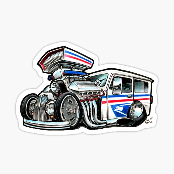 Mail Jeep Hotrod Sticker