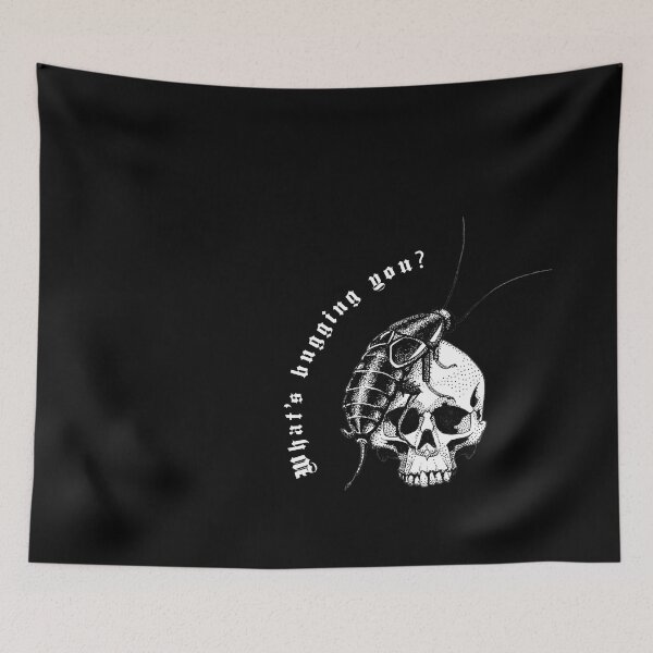 Item preview, Skull with a cockroach with text designed and sold by TaiChiMastah.