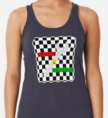 Black and White Check Checkered Flag Motorsports Race Day + Chess Women's Tank Top