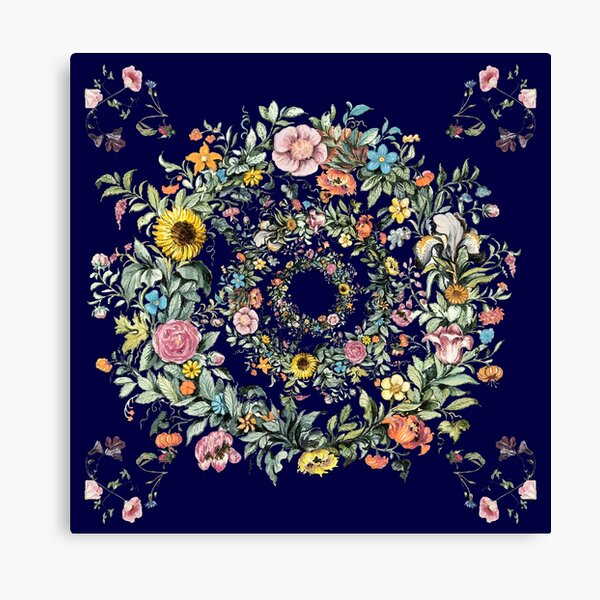 Circle of Life Dark Blue Canvas Print