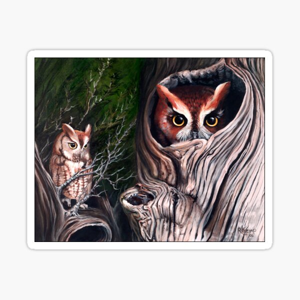 Sentinels - Eastern screech owls Sticker