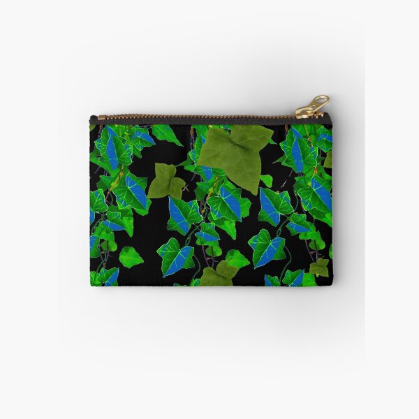 Item preview, GREEN-BLUE KHAKI LEAVES TRAILING IVY BLACK ART designed and sold by sharlesart.