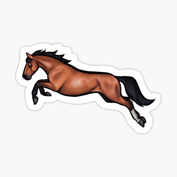 "Show jumping horse" Sticker for Sale by peyeqart Redbubble