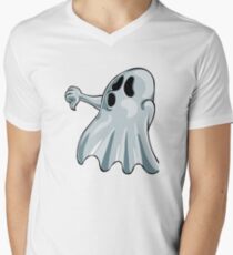 Halloween Booing Ghost V-Neck T-Shirt