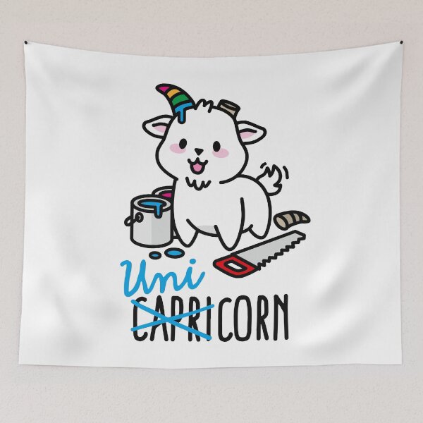 Item preview, Unicorn Capricorn cute funny zodiac Kawaii horoscope designed and sold by LaundryFactory.
