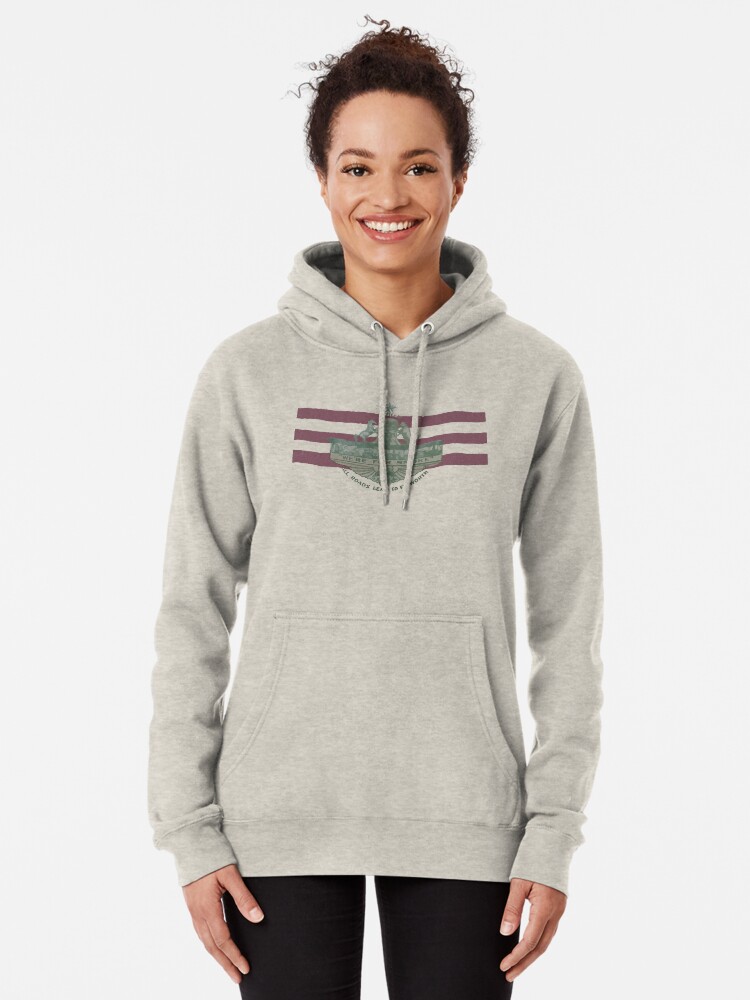 Alternate view of 1912 Fort Worth Flag - We're For Smoke - All Roads Lead to Ft. Worth (Recolored) Pullover Hoodie