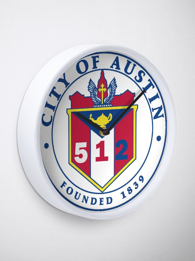 Alternate view of City of Austin Seal with 512 Area Code Clock