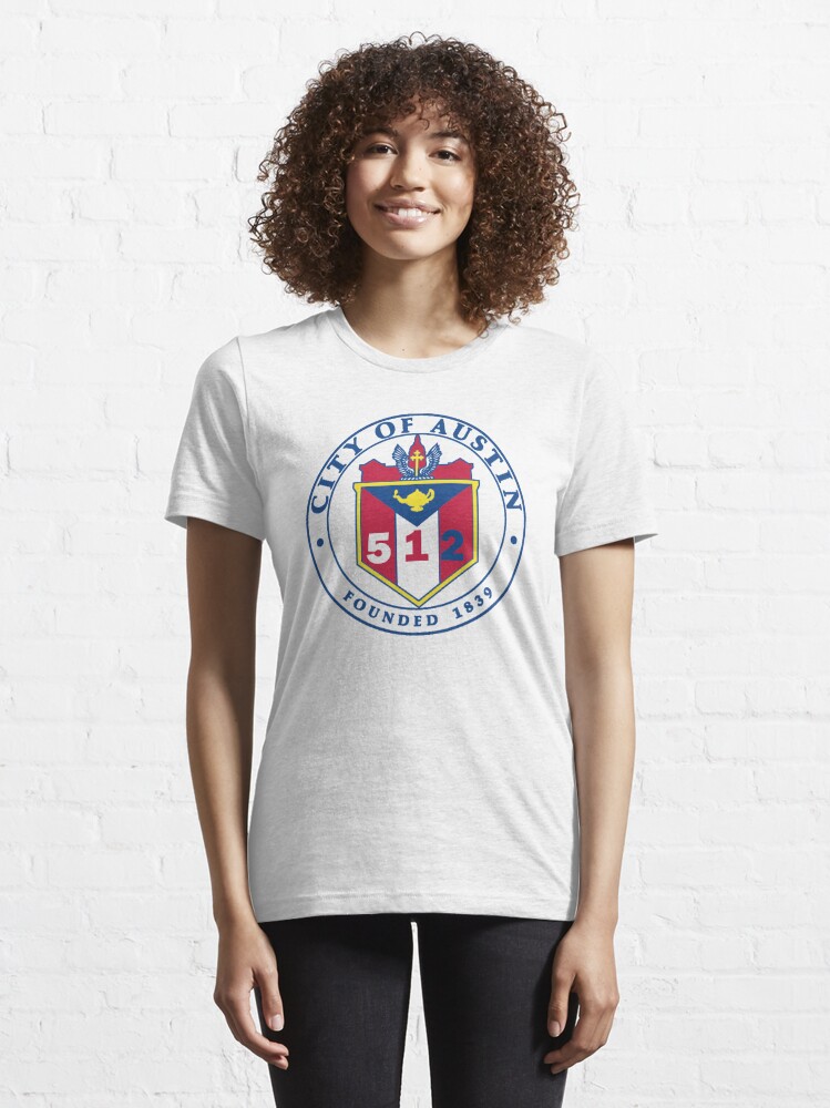 Alternate view of City of Austin Seal with 512 Area Code Essential T-Shirt