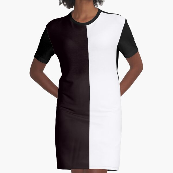 Half Black Half White Mini Skirt Graphic T Shirt Dress By Stickersandtees Redbubble