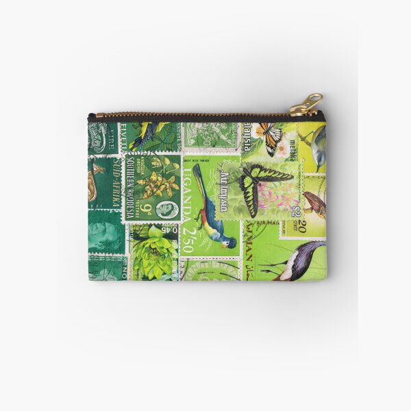 Item preview, Tonal Green, Abstract Postage Stamp Collage designed and sold by tanglecrafts.