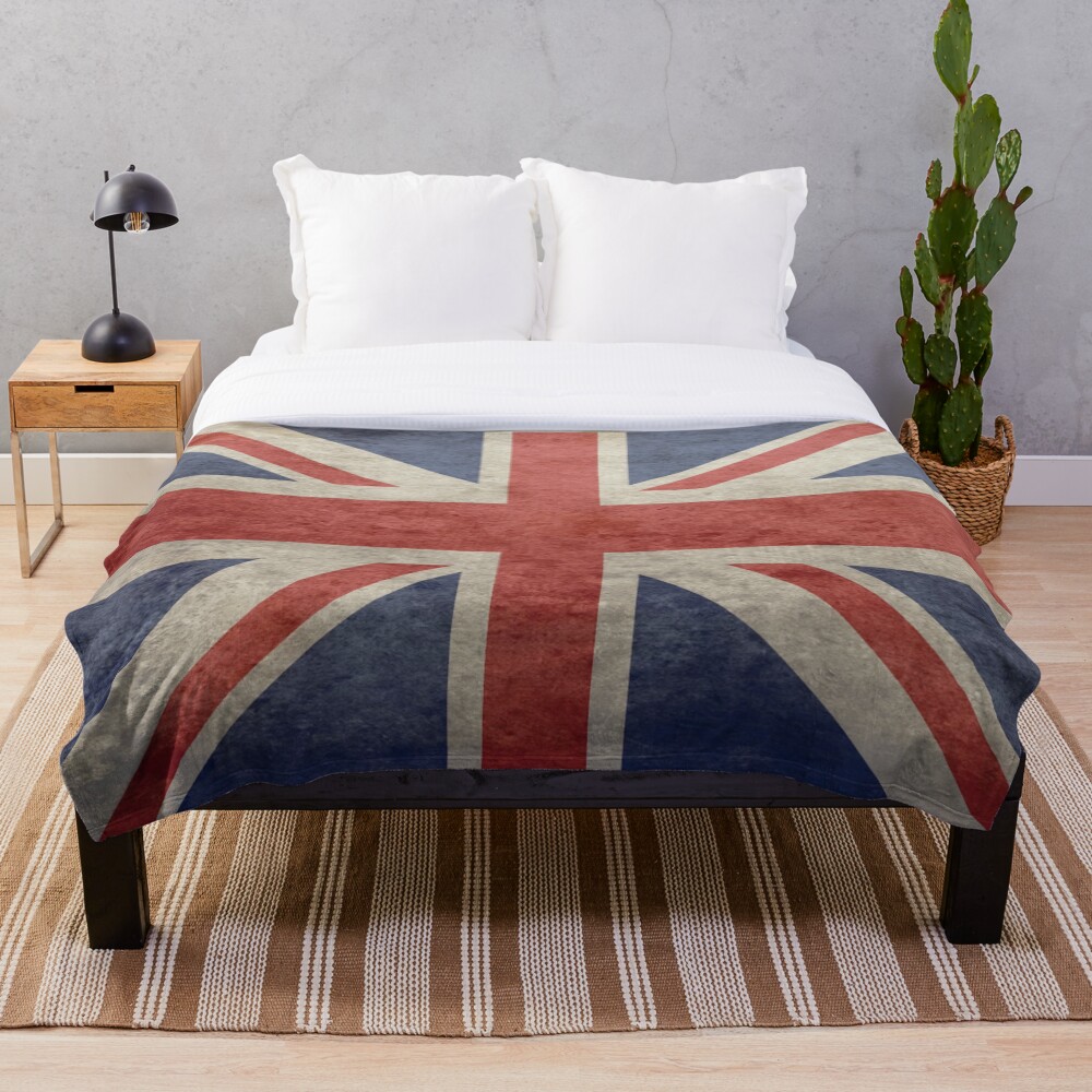 Union Jack Throw Blanket - Warm Winter Blanket with UK Flag Throw Blanket