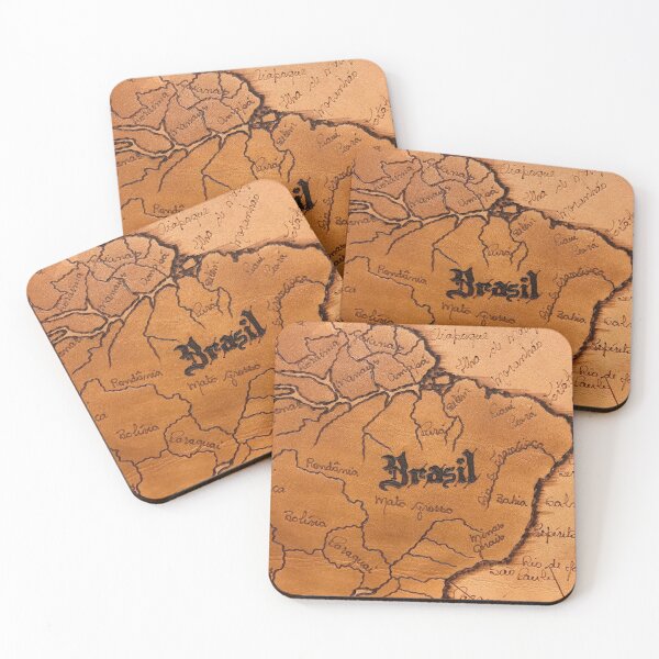 Item preview, Brazil Map in Leather designed and sold by djrunnels.