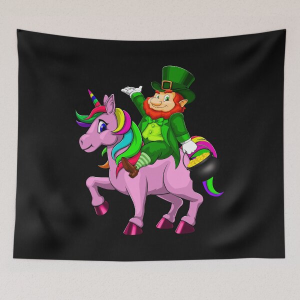 Item preview, Leprechaun Riding Unicorn designed and sold by Bendthetrend.