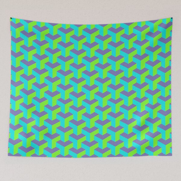 Item preview, Bright Green, Turquoise, and Ube 3D Geometric Pattern  designed and sold by TheFaithful.