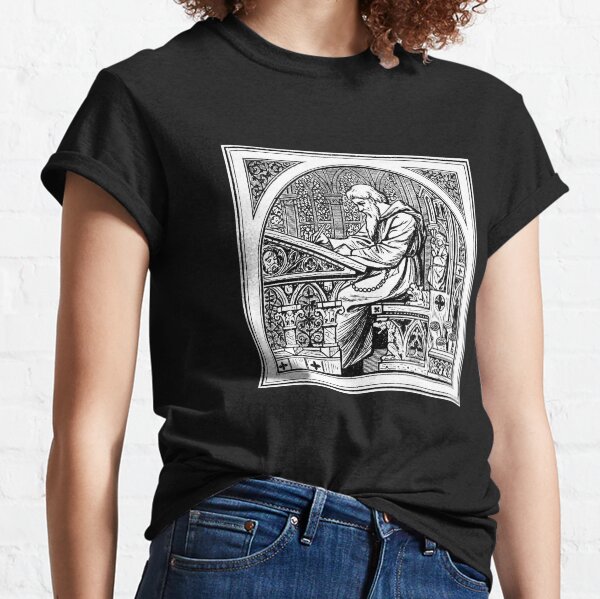 Monk At Medieval Writing Desk Classic T-Shirt