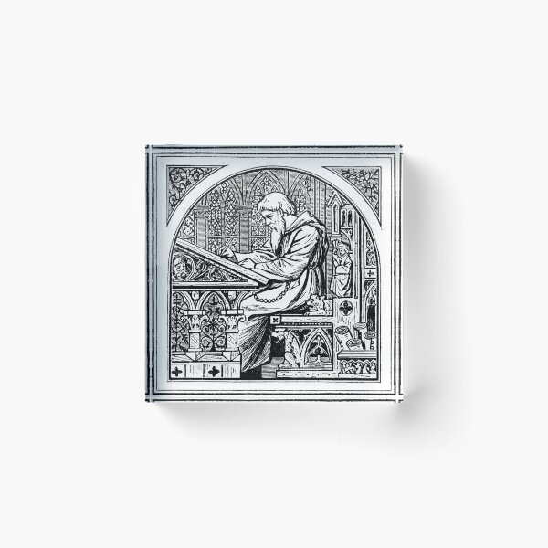 Item preview, Monk At Medieval Writing Desk designed and sold by Cat Lady Designs.