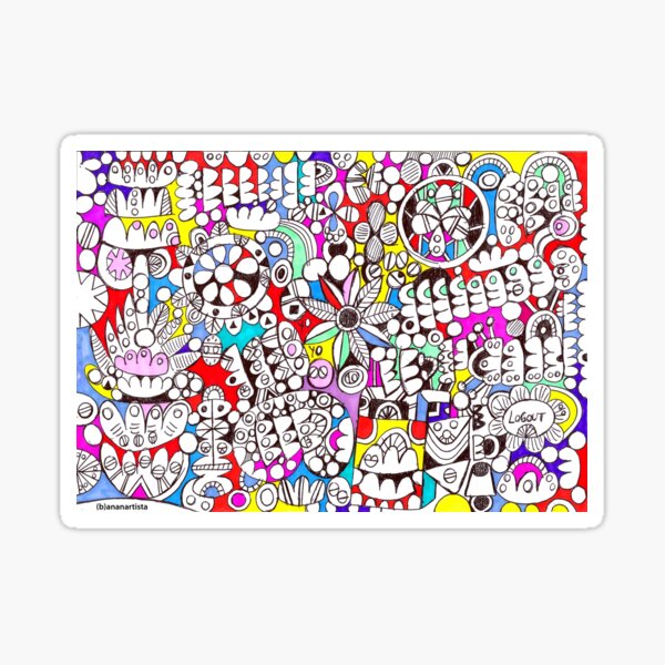 Flower Power (psychedelic abstract art) Sticker