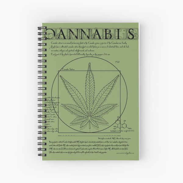 Vitruvian Cannabis Spiral Notebook