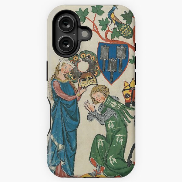 Artikel-Vorschau von Dame mit Ritter, mittelalterliche Handschrift aus dem 14. Jahrhundert, designt und verkauft von Cat Lady Designs.
