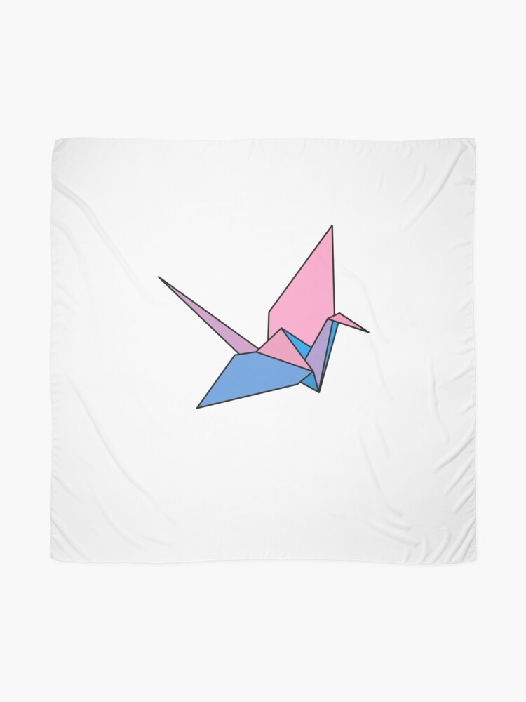 Origami Kranich Pink Blue Scarf