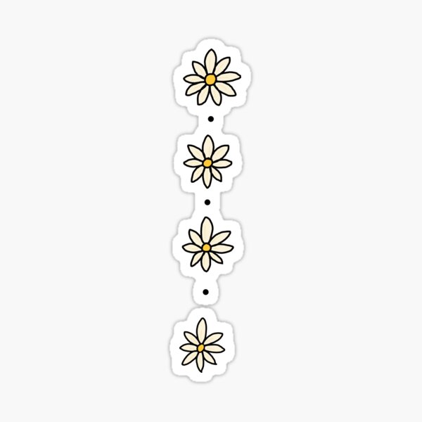 line of daisies Sticker