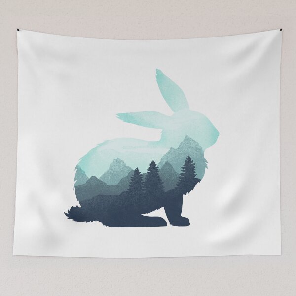 Item preview, Dramabite Bunny Rabbit Hare Double Exposure Surreal Wildlife Animal designed and sold by dramabite.