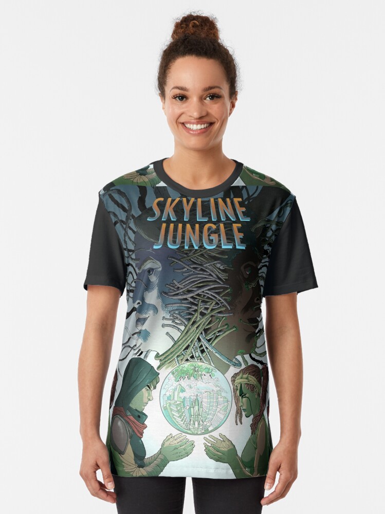 Thumbnail 2 of 5, Graphic T-Shirt, Skyline Jungle designed and sold by AtulRao.