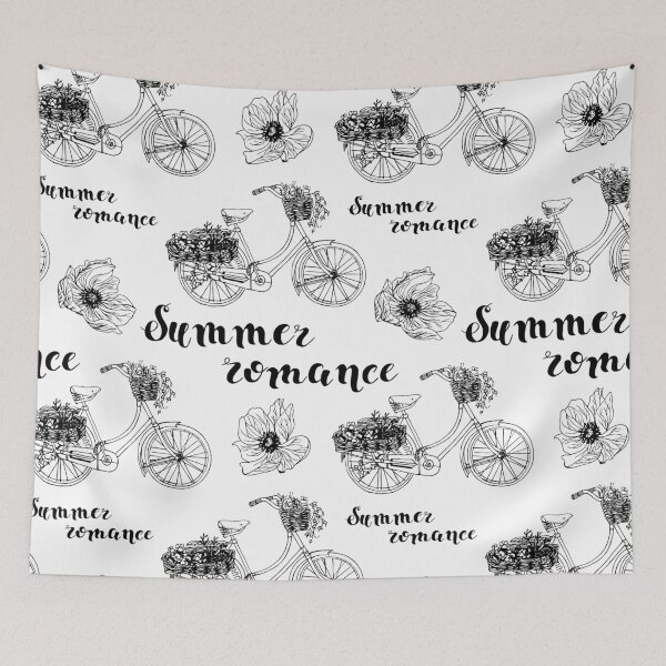 Item preview, Pattern "Summer Romance" on a white background, black and white color, contour designed and sold by SASHA-MATBON.