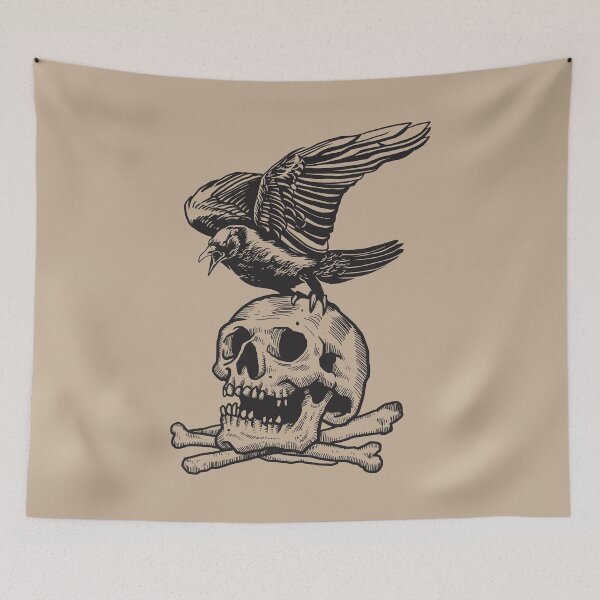 Item preview, Skull and Raven Linocut designed and sold by Robert Lynch.
