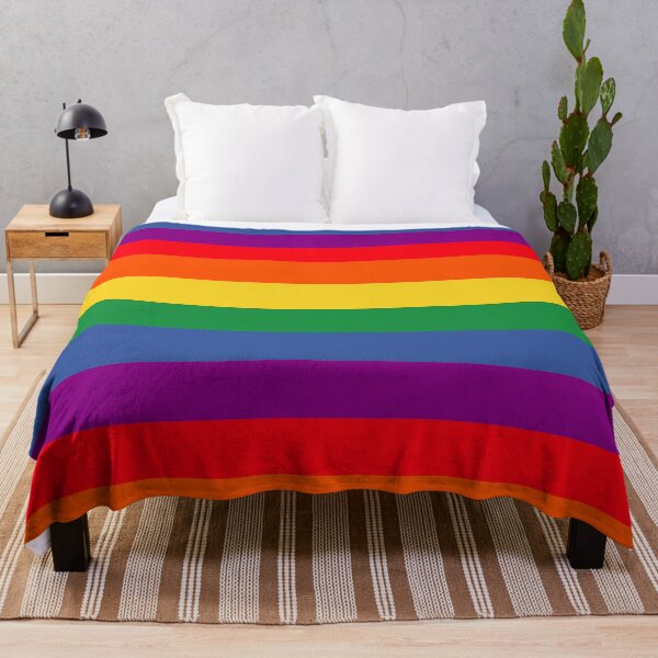 Rainbow Stripes Throw Blanket