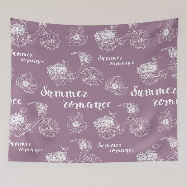Item preview, Copy of Pattern "Summer Romance" on a purple background, white color, contour designed and sold by SASHA-MATBON.
