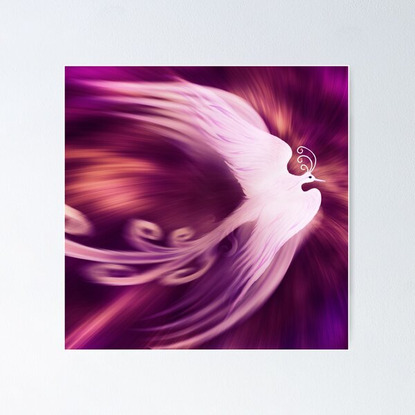 Item preview, Magical phoenix bird artistic design art photo print designed and sold by AwenArtPrints.