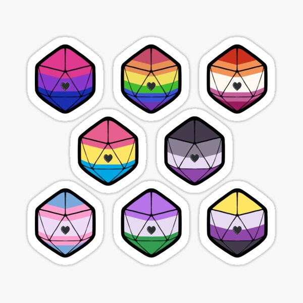 Pride d20 set Sticker
