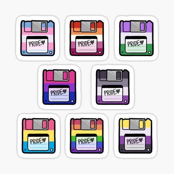 Pride Floppy Disk Set Sticker