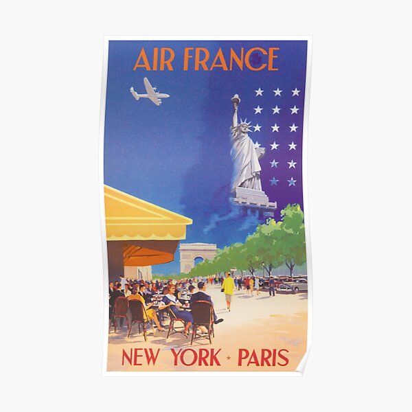 Air Afrique 2 Vintage Airline Advert Print Colourful Photo Retro Poster
